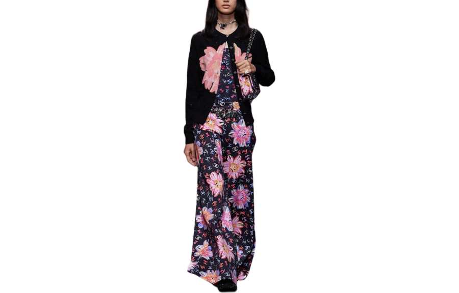 CHANEL Knitwear Women's Black Crew Neck Moderate Cardigan