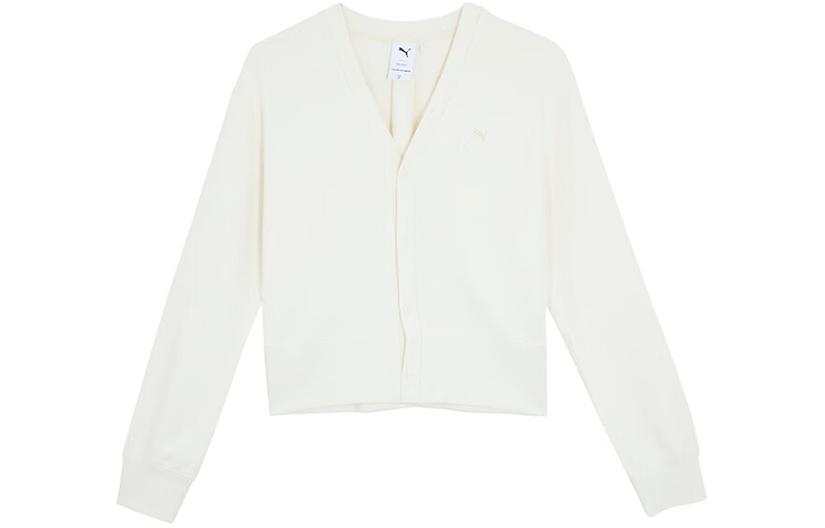 PUMA Knitwear Women's White V Neck Moderate Other