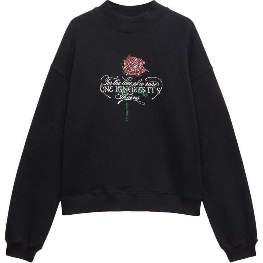 MSGM MSGM Rhinestone Slogan print Sweatshirt