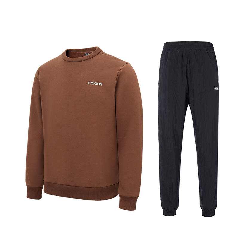 Adidas Adidas Casual Sportswear Men's Crew Neck Thickened And Fleece Lined