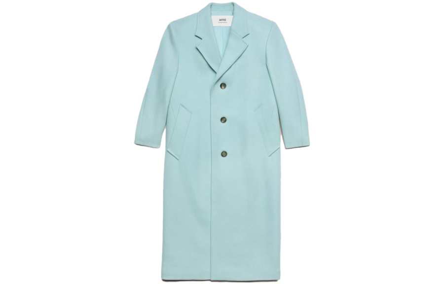 AMIPARIS Ami Paris Single Breasted Long Sleeved Ribbed Coat