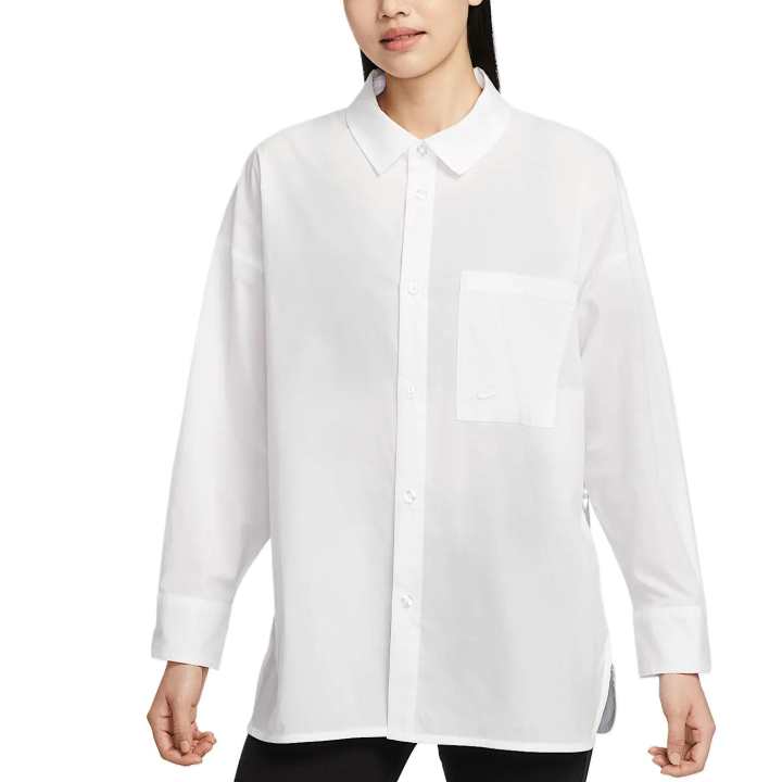 Nike Nike Sportswear Chill Poplin Women's Loose Long Sleeve Button Up Top