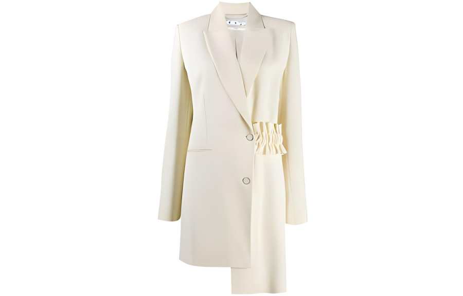 OFF-WHITE OFF WHITE Ss20 Coats Women's White Lapel Moderate