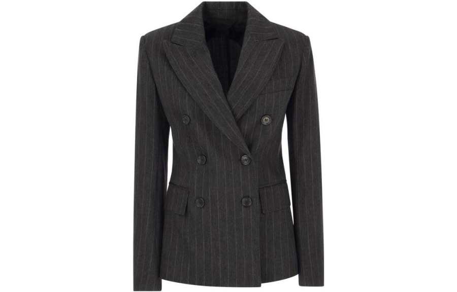 MaxMara MaxMara Double-Breasted Pinstriped Blazer