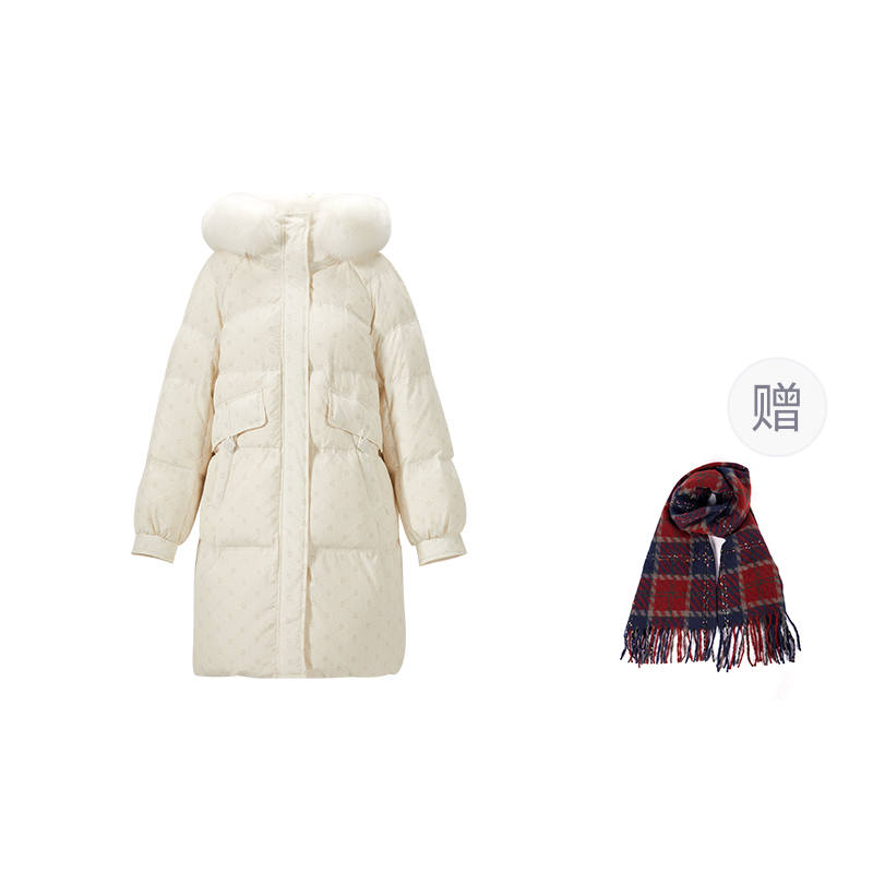 XIANGYING Down Jacket Women's Beige