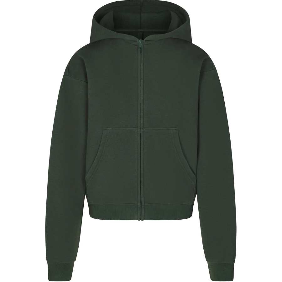 Skims COTTON FLEECE CLASSIC ZIP UP HOODIE Sweatshirt Women's SPRUCE/Spruce