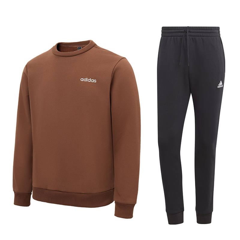Adidas Adidas Casual Sportswear Men's Crew Neck Thickened And Fleece Lined