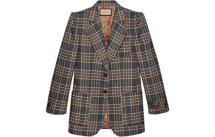GUCCI GUCCI Single Breasted Check Blazer
