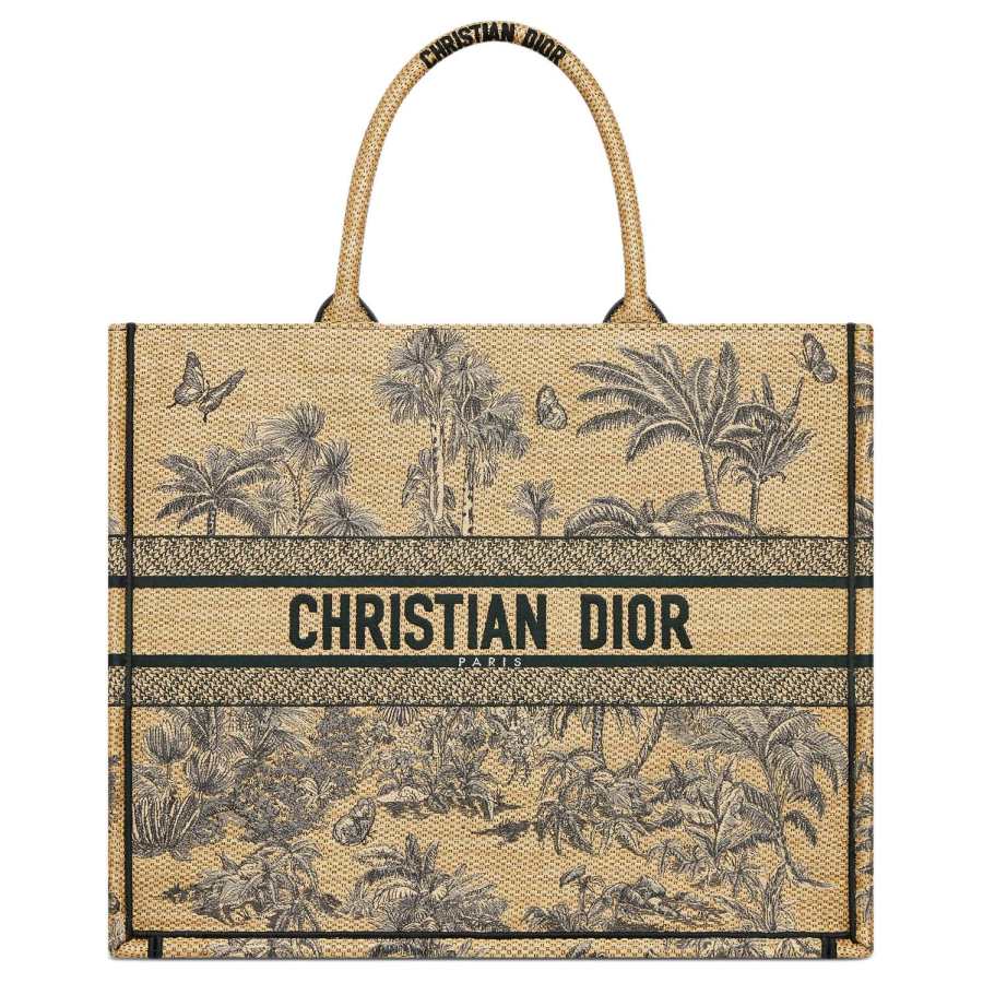 DIOR DiorivieraBookTote Cotton Tote Bag, Shopping Bag, Handbag Large Women's Beige