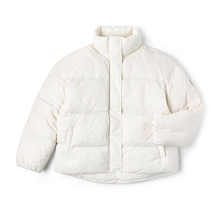 Lee Lee Down Jackets Women's Ivory Stand Collar Quilted Down Jacket