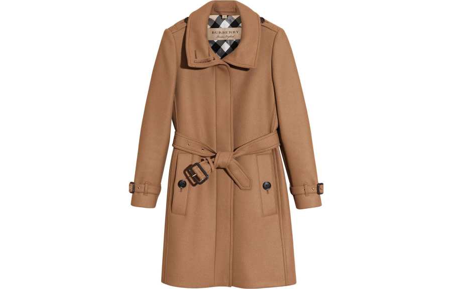 Burberry Coats Women's Brown Square Collar Moderate Straight Fit
