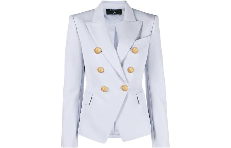 BALMAIN BALMAIN Business Suits Women's Light Blue Suit Collar Moderate