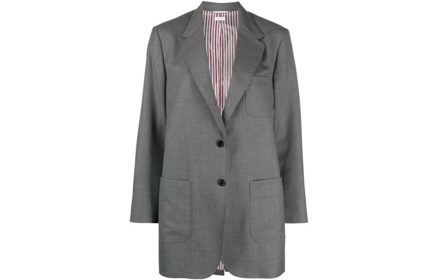 THOM BROWNE Business Suits Women's Gray Suit Collar Moderate