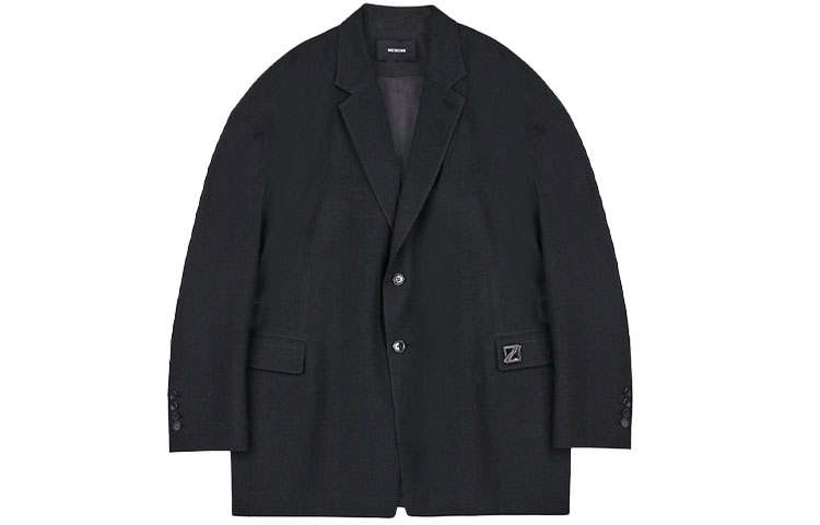 WE11DONE Business Suits Women's Black Suit Collar Moderate