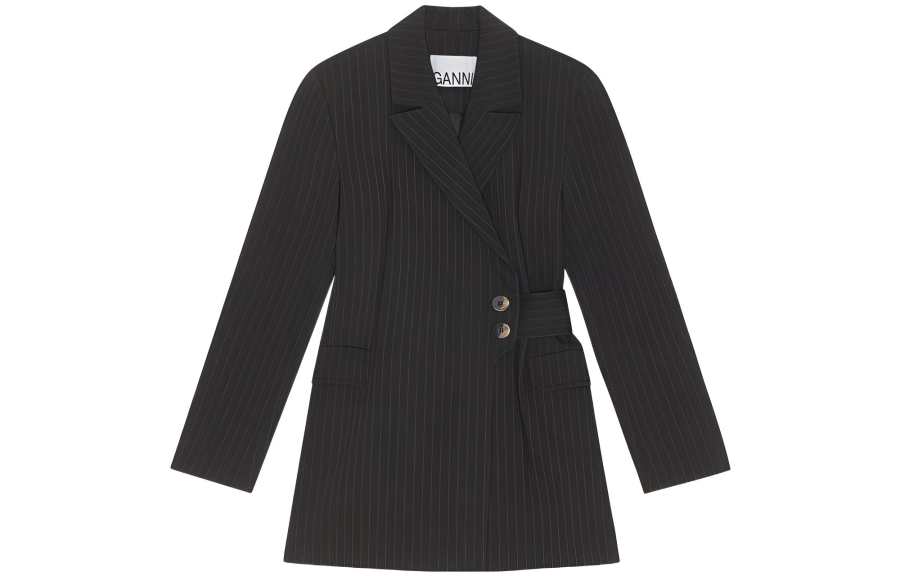 GANNI Business Suits Women's Black Suit Collar Moderate