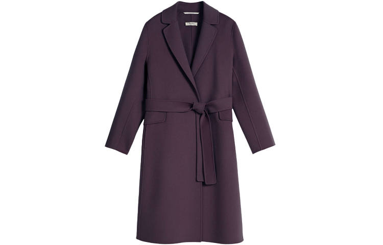 'S MAX MARA Coats Women's European Plum Lapel Moderate