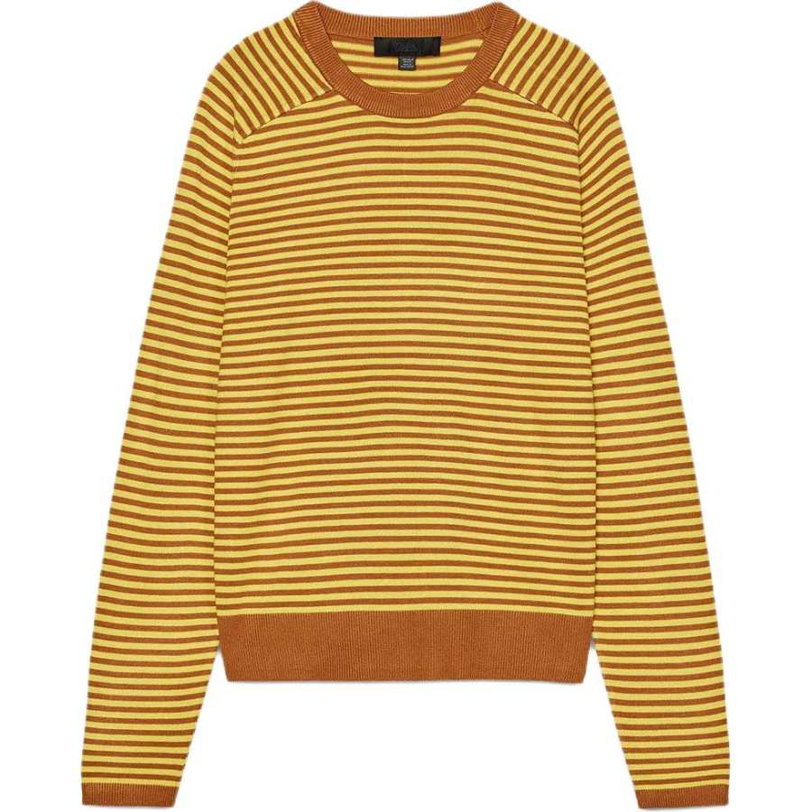 ZARA Knitwear Women's Curry Crew Neck Moderate