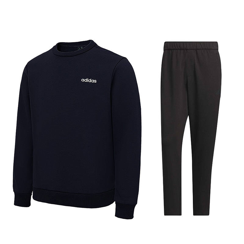 Adidas Adidas Casual Sportswear Men's Crew Neck Thickened And Fleece Lined