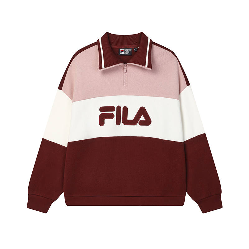 FILA ORIGINALE Sweatshirt Women's Enchanting Pink Wine Red