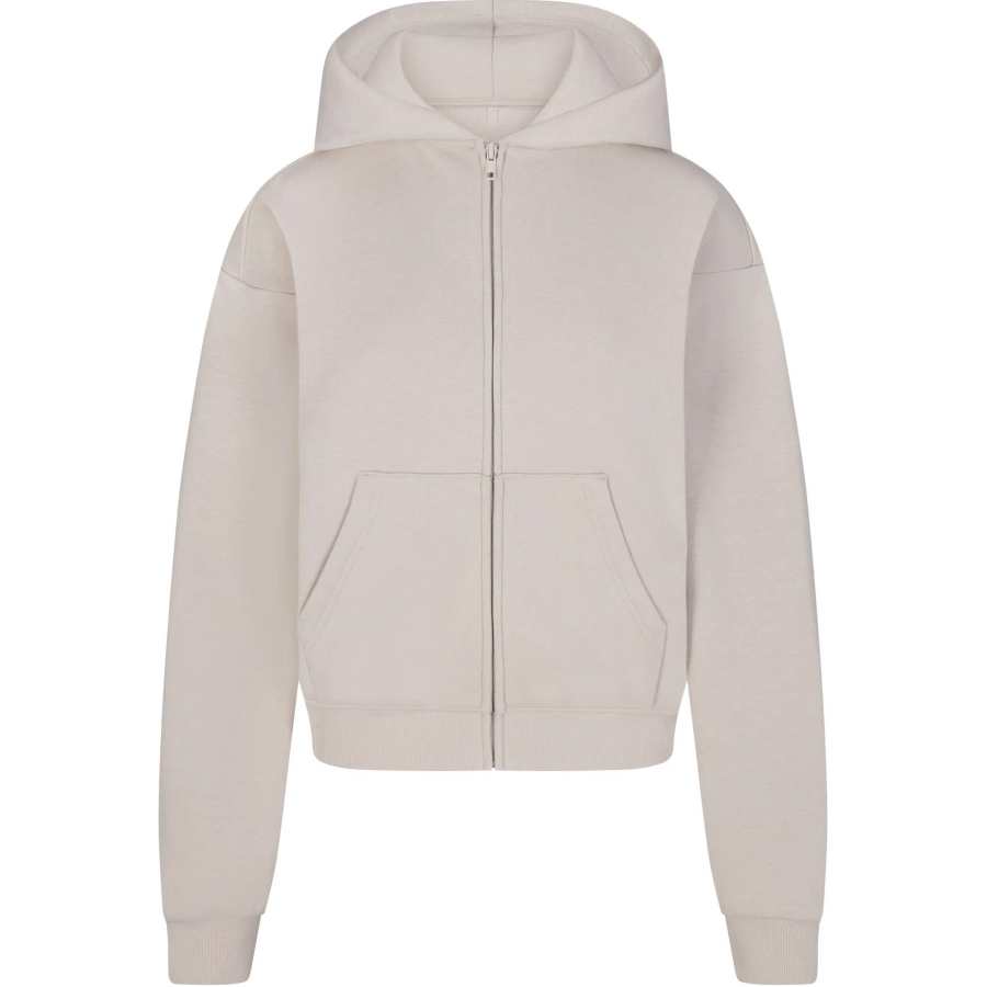Skims COTTON FLEECE CLASSIC ZIP UP HOODIE Sweatshirt Women's STONE/Stone Color