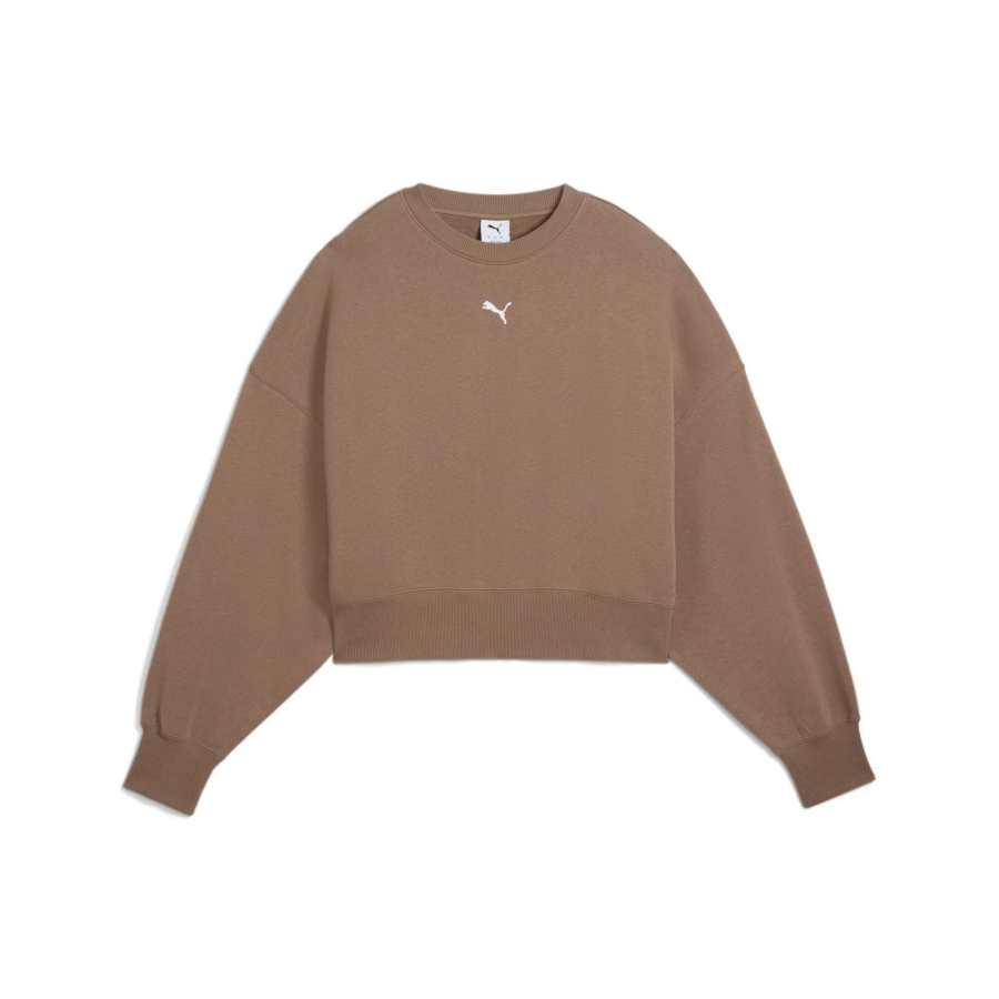PUMA Sweatshirts Women's Brown/93 Crew Neck Moderate Regular