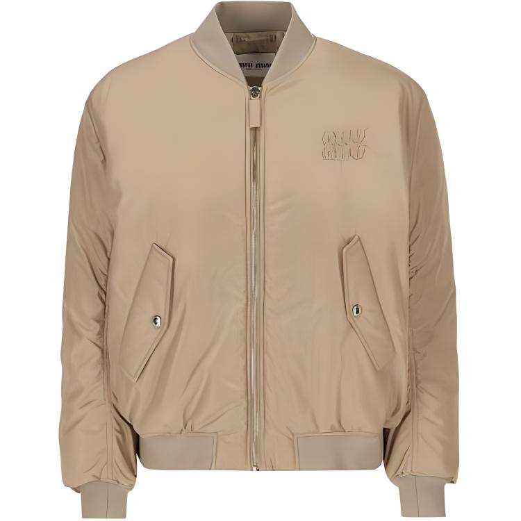 MIU MIU Miu Miu Logo-Patch Zipped Bomber Jacket