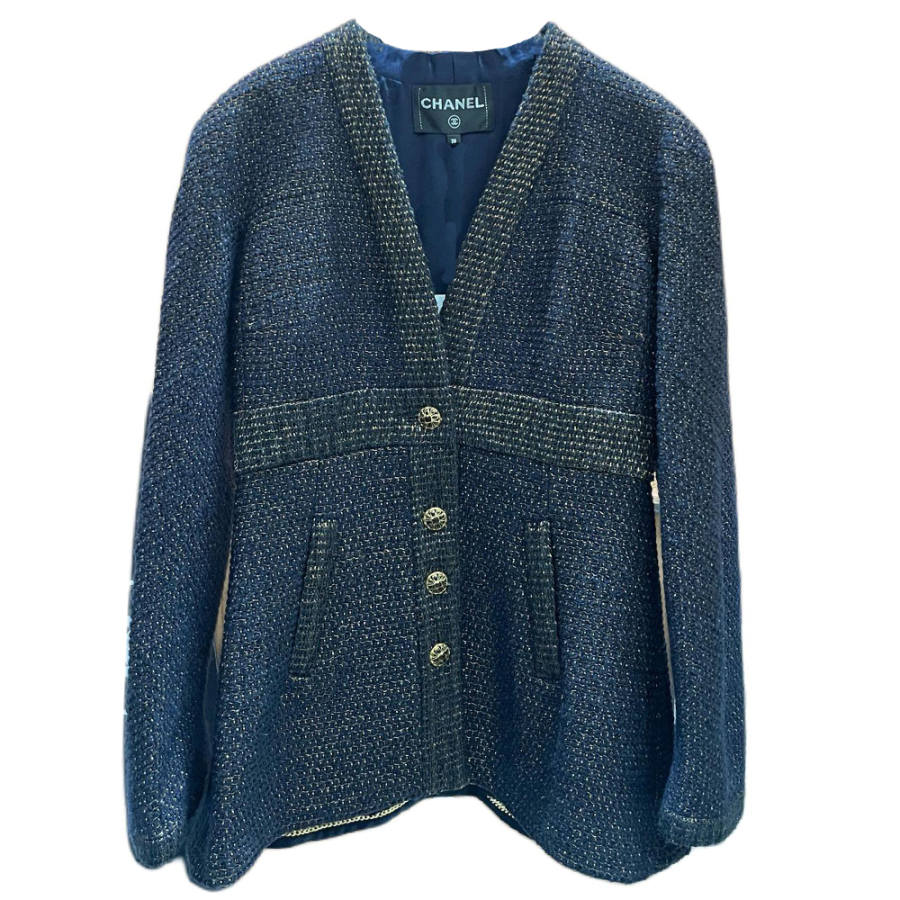 CHANEL Egypt Collection Jackets & Coats Women's Blue Gold Color