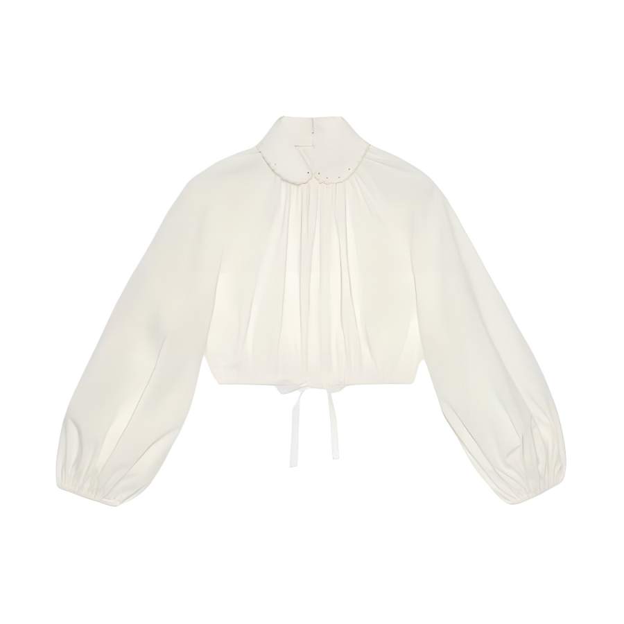 GUCCI Shirts Women's White Peter Pan Collar Moderate Other