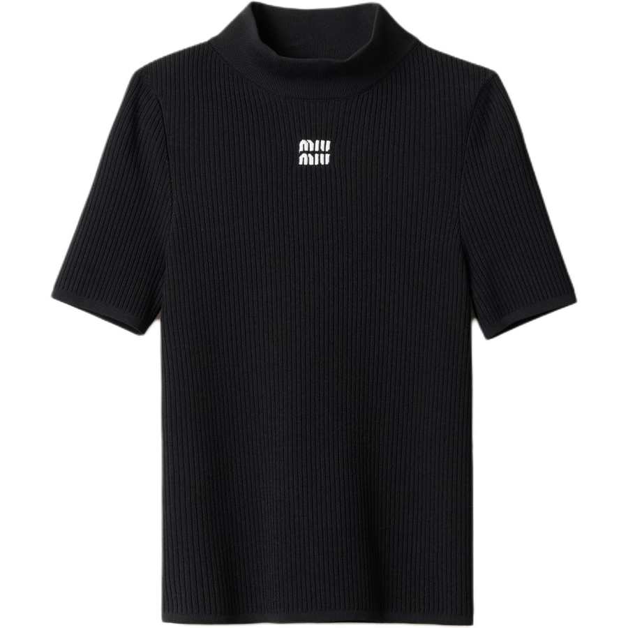 MIU MIU Knitwear Women's Black Turtleneck Moderate Other