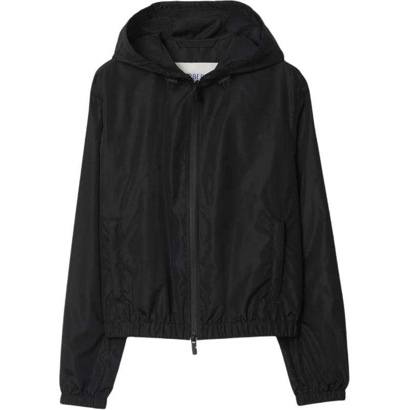 Burberry Logo Printed Zip-Up Hooded Jacket