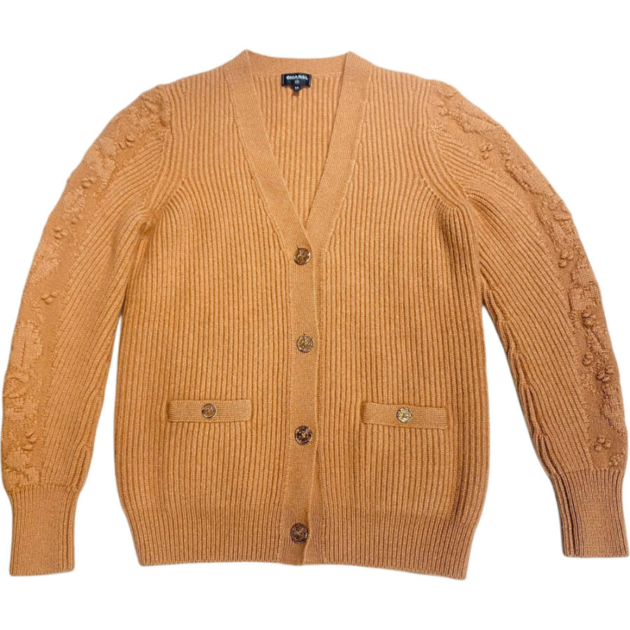 CHANEL 21A Premium Handmade Collection Cashmere Sweater Women's Yellow