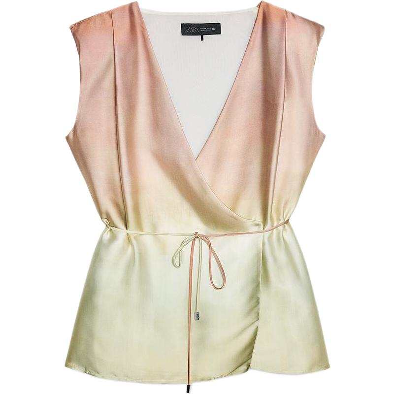 ZARA Shirts Women's Multicolor V Neck Moderate