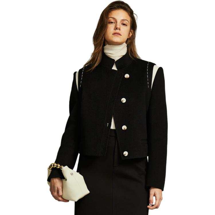 ELLE Jackets Women's Black Stand Collar Moderate Other