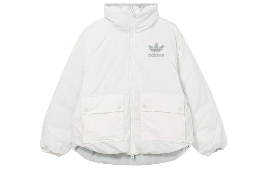 Adidas Originals Trefoil Collection Outfit Down Jacket Women's Light Gray