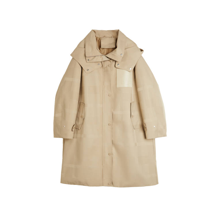 ELLE Down Jackets Women's Khaki Hooded Moderate Parka Down Jacket