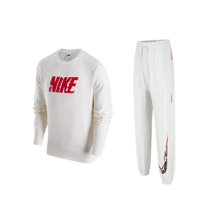 Nike Nike CNY Collection Logo Fleece Lined Crew Neck Long Sleeved Thermal Breathable Lace Up Pants Casual Sportswear Men's