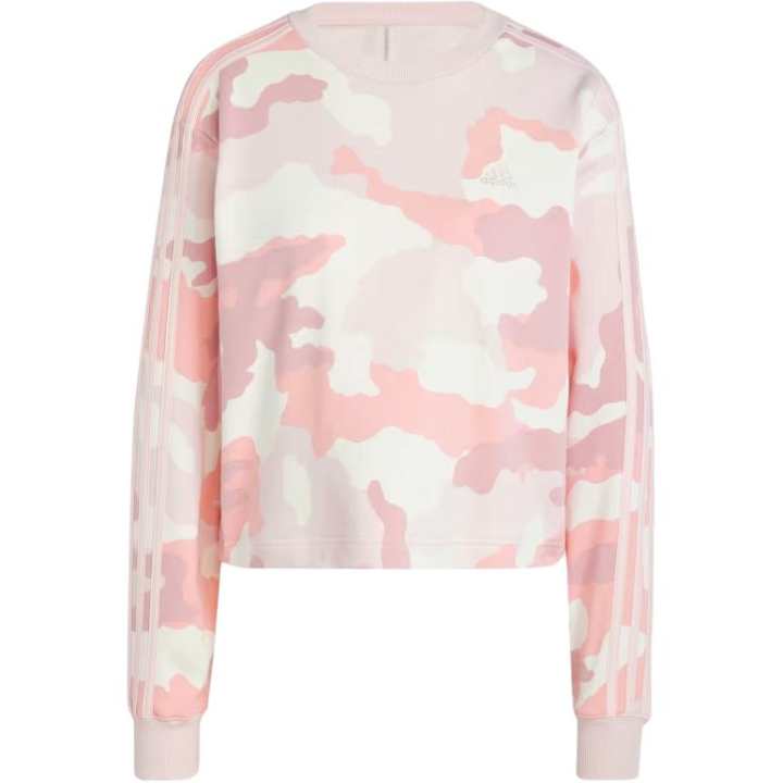 Adidas Adidas Free Shipping With AdiClub Essentials 3-Stripes Camo-Print Cropped Sweatshirt