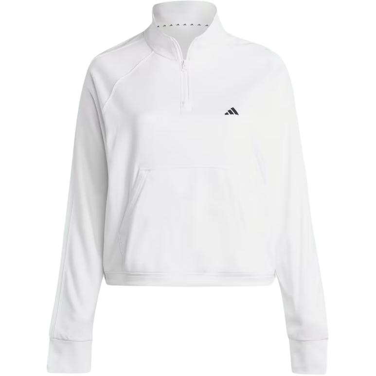 Adidas Adidas AEROREADY GAME & GO QUARTER ZIP FLEECE TOP Sweatshirt Women's White