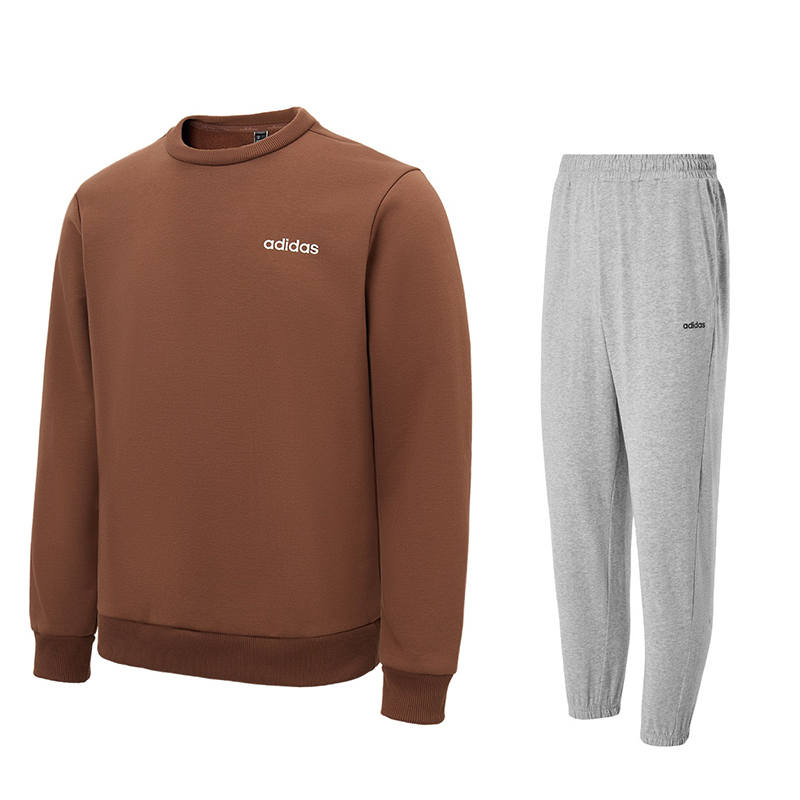 Adidas Adidas Casual Sportswear Men's Crew Neck Thickened And Fleece Lined