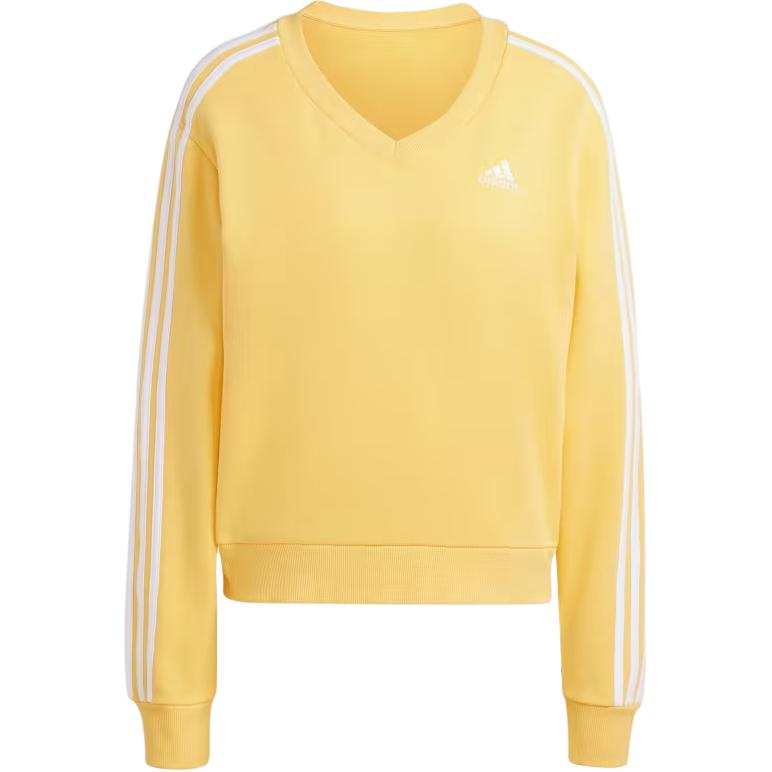 Adidas Adidas Sportswear ESSENTIALS 3 Stripes V Neck Sweatshirt Women's Yellow