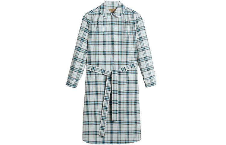 Burberry Coats Women's Green Peter Pan Collar Moderate
