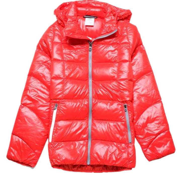 Adidas Adidas Down Jackets Women's Red Hooded Puffer Jacket