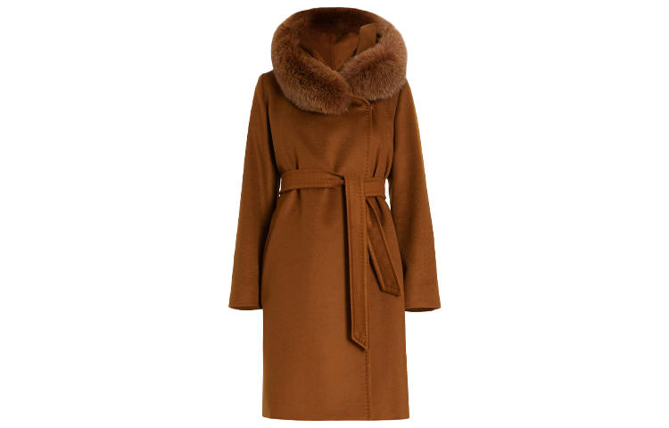 MaxMara Studio MaxMara Studio Coats Women's Brown Hooded Moderate Straight Fit