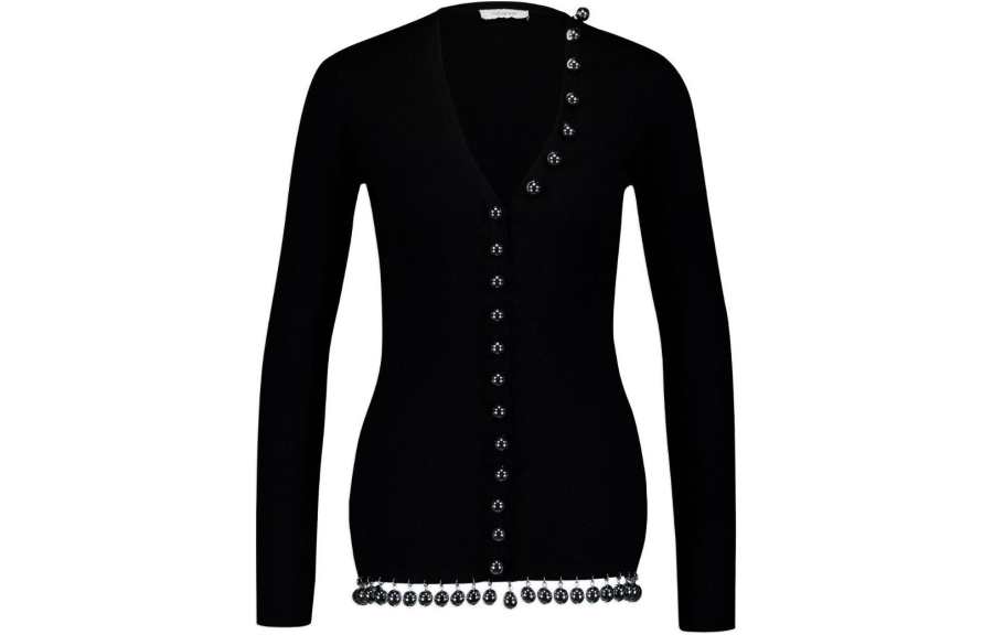 Paco Rabanne bead-embellished wool cardigan