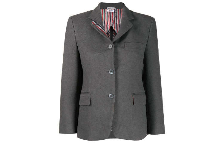THOM BROWNE Business Suits Women's Dark Gray V Neck Moderate