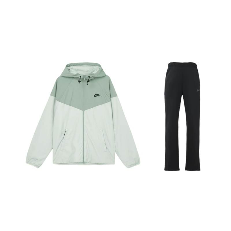 Nike Nike Sportswear WINDRUNNER Fleece Lined Multicolor Hooded Zipper Long Sleeved Mid Rise Elastic Pants Casual Sportswear
