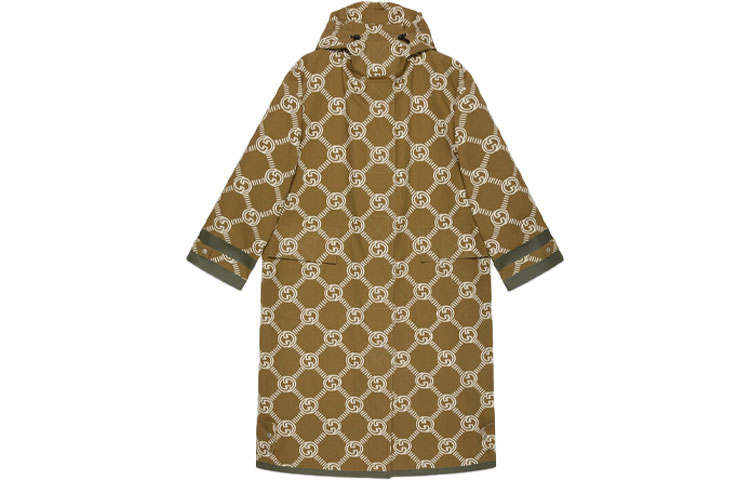 GUCCI Coats Women's Brown Hooded Moderate Straight Fit