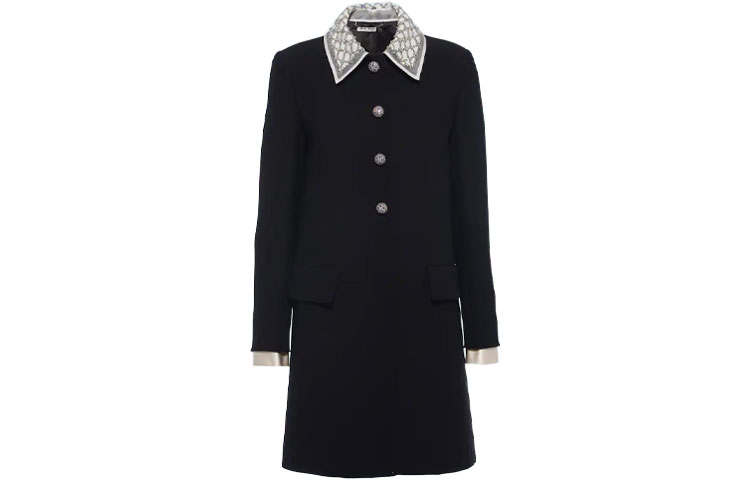 MIU MIU Coats Women's Black Lapel Moderate