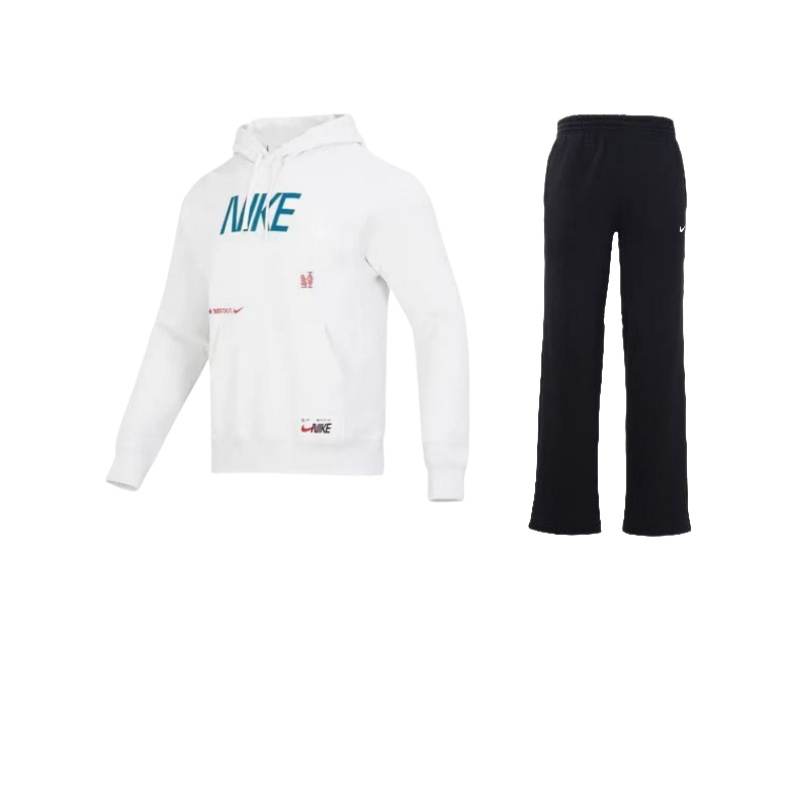 Nike Nike CNYSportswear Letter Logo Print Knitted Fabric Fleece Lined Long Sleeved Lace Up Pants Casual Sportswear Unisex