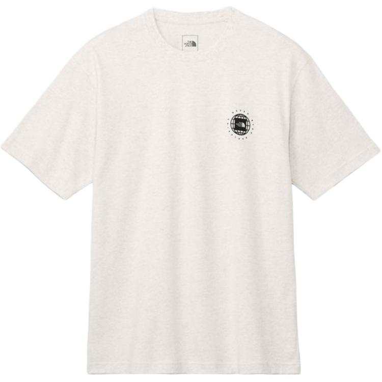 THE NORTH FACE Geo Square T Shirt Unisex White Mixed Gray